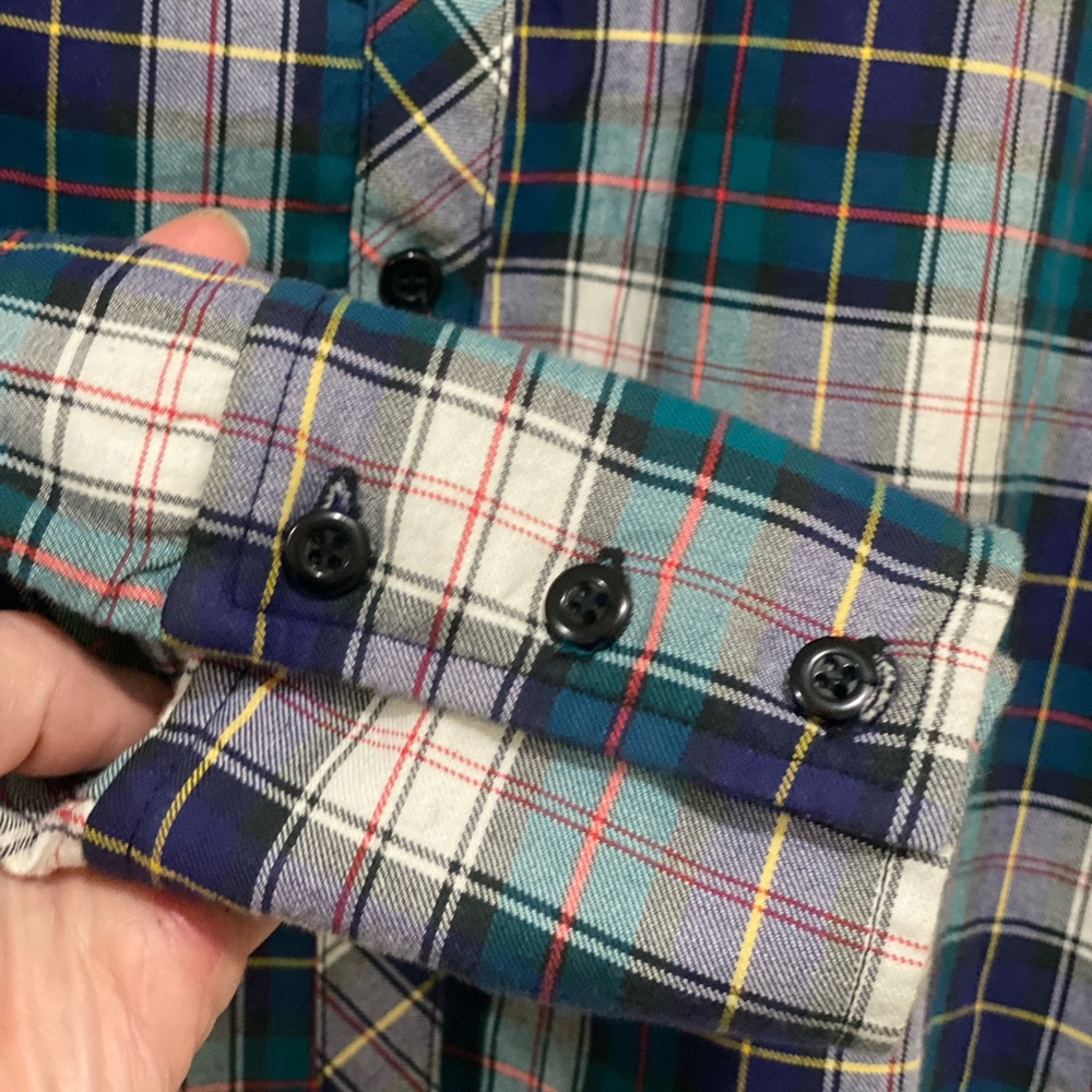 Plaid Ruffle Front Button Down Top Purchased At I… - image 5